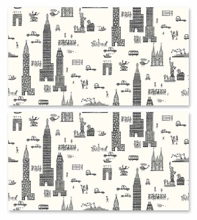 Manhattan, Charcoal Jim Flora Wallpaper Tiles DesignYourWall